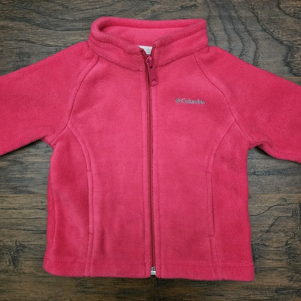 Columbia 6-12‎ Months Girls Pink Full Zip Stand Collar Fleece Jacket
